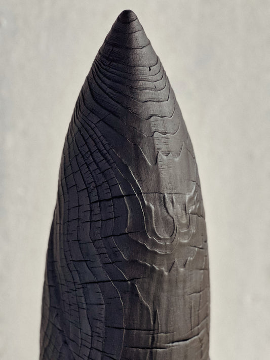CHARRED WOODEN SCULPTURE - IN PINE