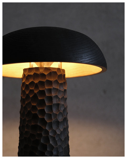 CHARRED WOODEN LAMP - IN OAK