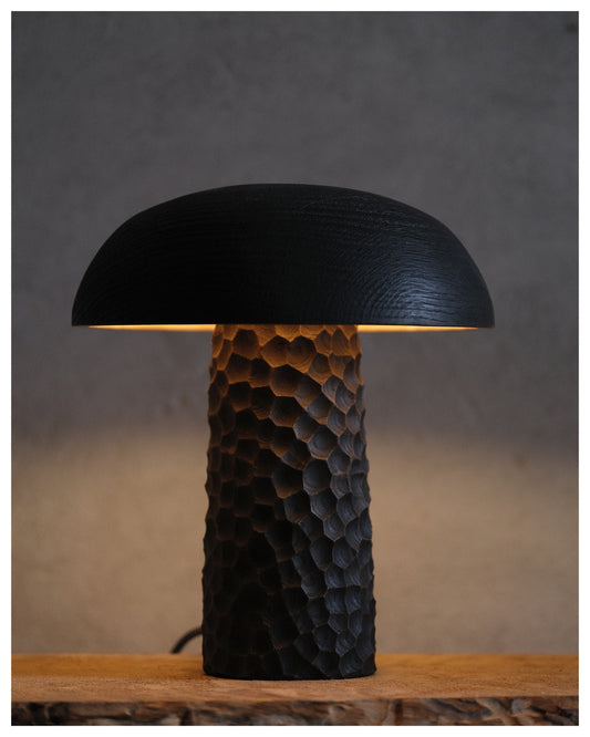 CHARRED WOODEN LAMP - IN OAK