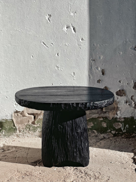 CHARRED WOODEN TABLE - IN ELM AND ASH