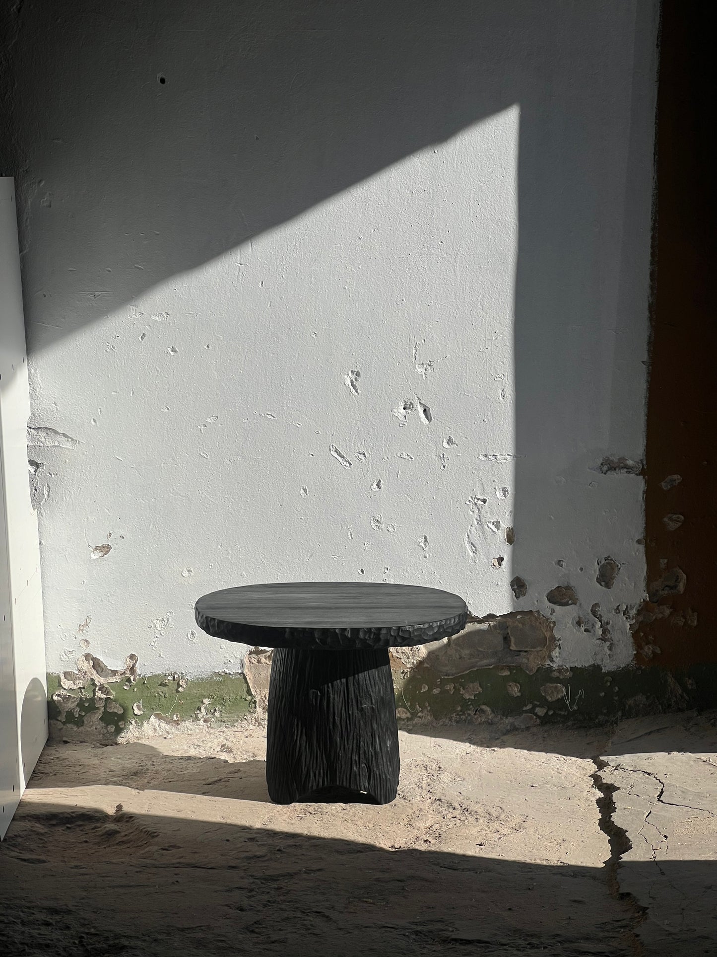 CHARRED WOODEN TABLE - IN ELM AND ASH