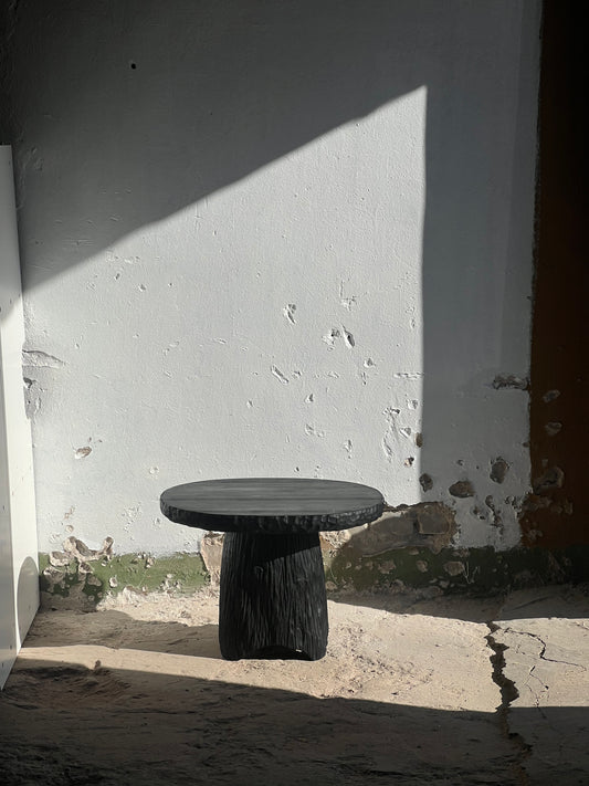 CHARRED WOODEN TABLE - IN ELM AND ASH