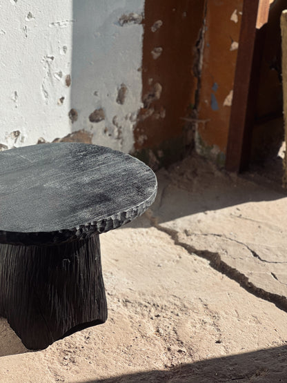 CHARRED WOODEN TABLE - IN ELM AND ASH