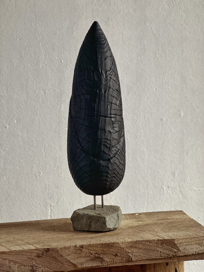 CHARRED WOODEN SCULPTURE - IN PINE