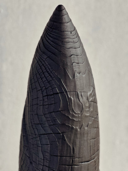 CHARRED WOODEN SCULPTURE - IN PINE