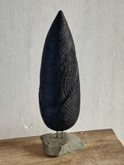 CHARRED WOODEN SCULPTURE - IN PINE