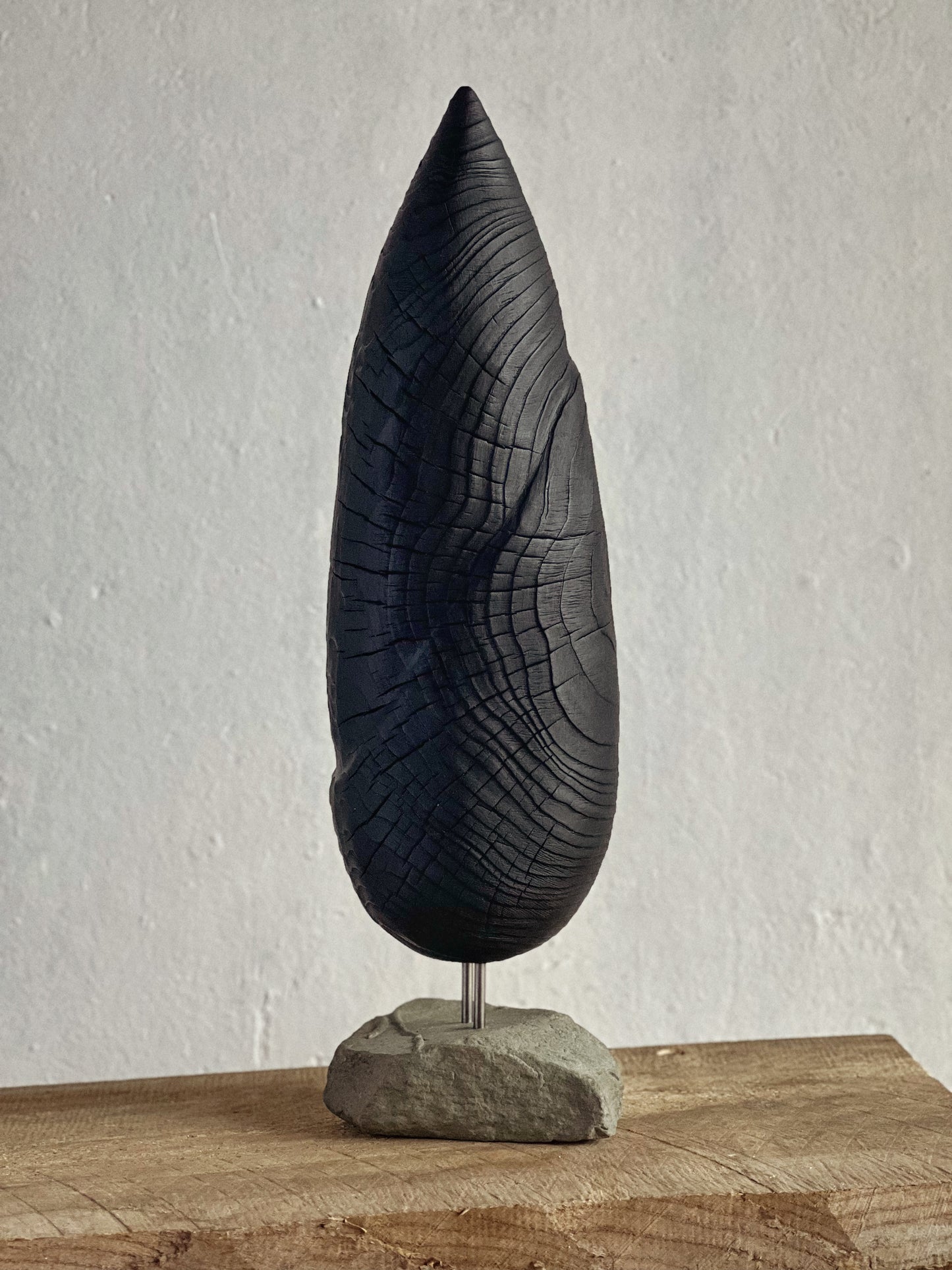 CHARRED WOODEN SCULPTURE - IN PINE