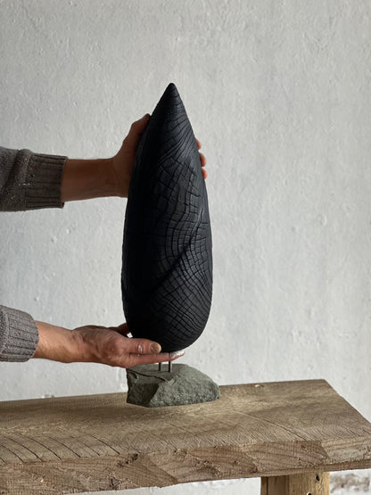 CHARRED WOODEN SCULPTURE - IN PINE
