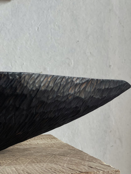 CHARRED WOODEN BOWL - IN ASH