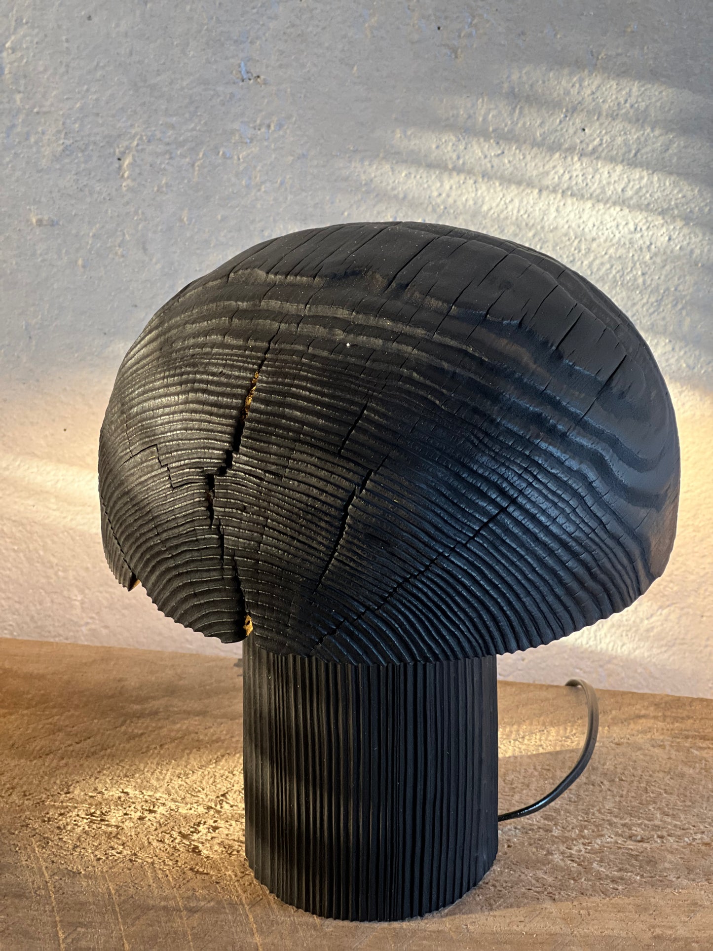 CHARRED WOODEN LAMP - IN PINE
