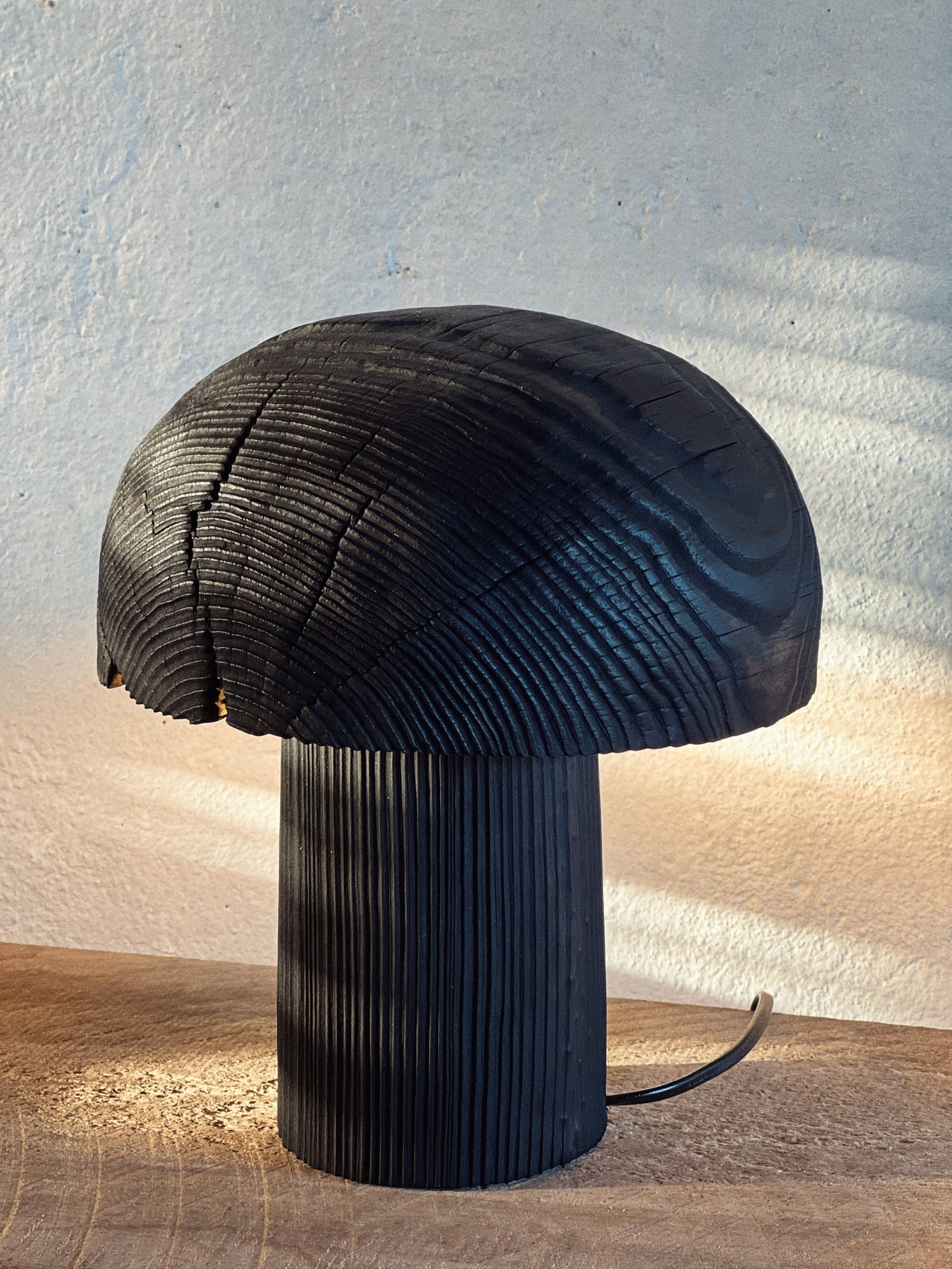 CHARRED WOODEN LAMP - IN PINE
