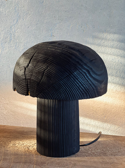 CHARRED WOODEN LAMP - IN PINE