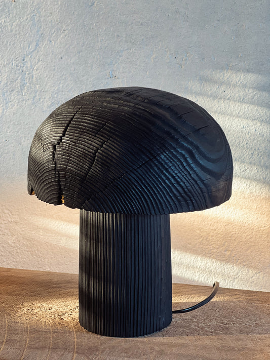 CHARRED WOODEN LAMP - IN PINE
