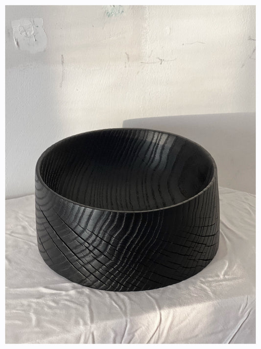 CHARRED WOODEN BOWL - IN OAK