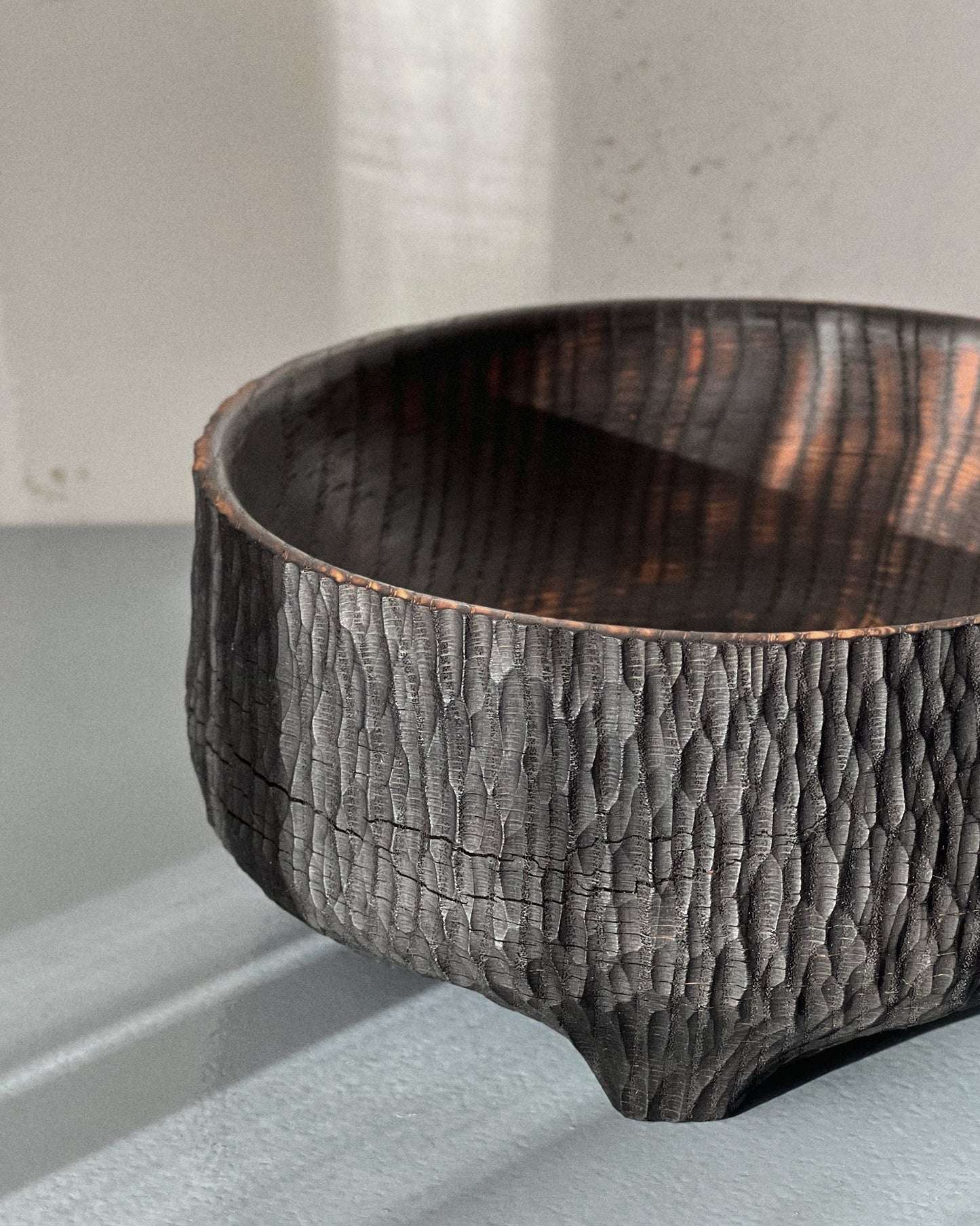 CHARRED WOODEN BOWL - IN OAK