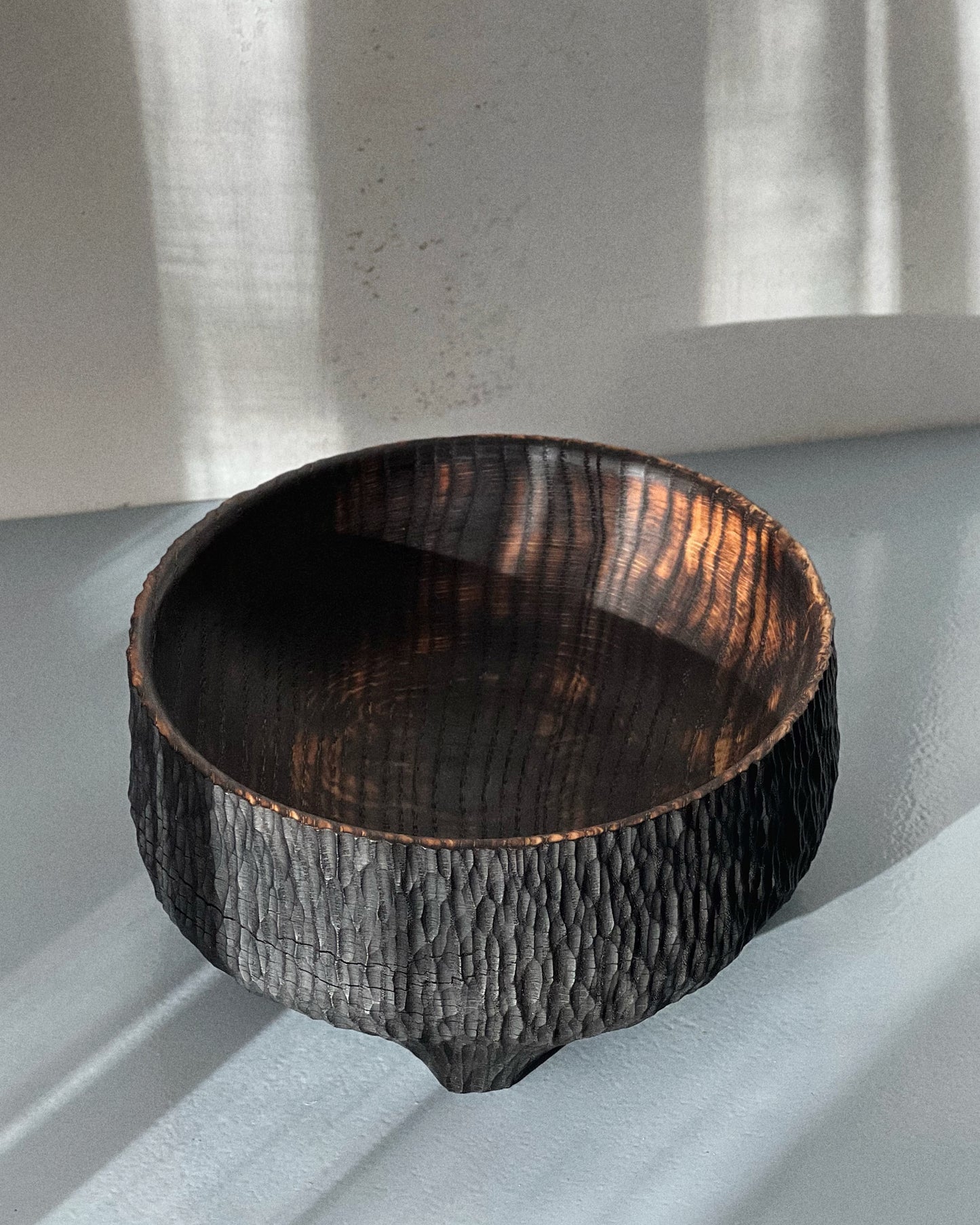 CHARRED WOODEN BOWL - IN OAK