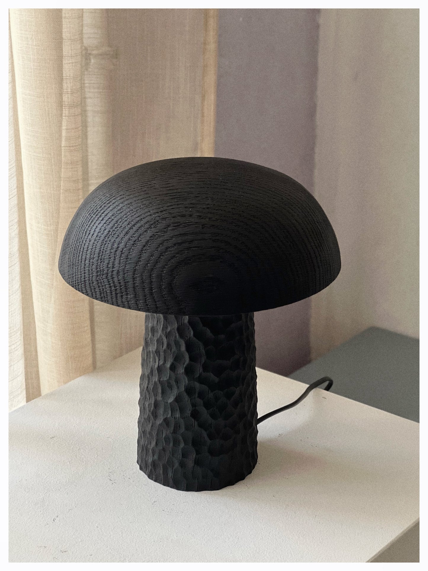 CHARRED WOODEN LAMP - IN OAK