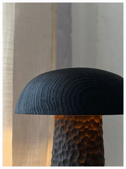CHARRED WOODEN LAMP - IN OAK